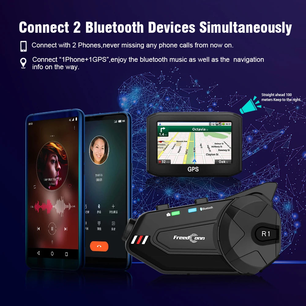 Freedconn R1Plus – Intercom Moto Bluetooth