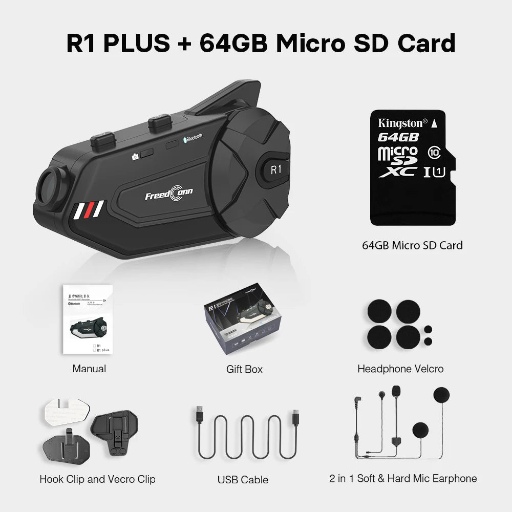 Freedconn R1Plus – Intercom Moto Bluetooth
