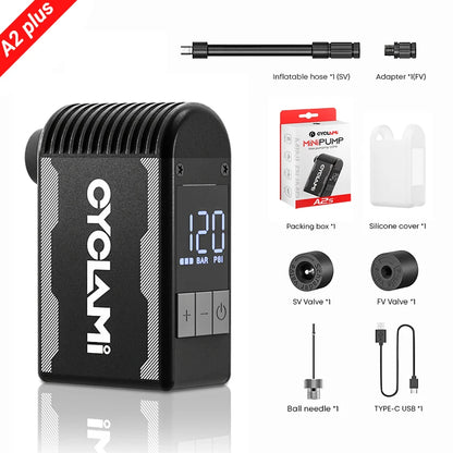 CYCLAMI Mini Pompe à Vélo Portable Rechargeable